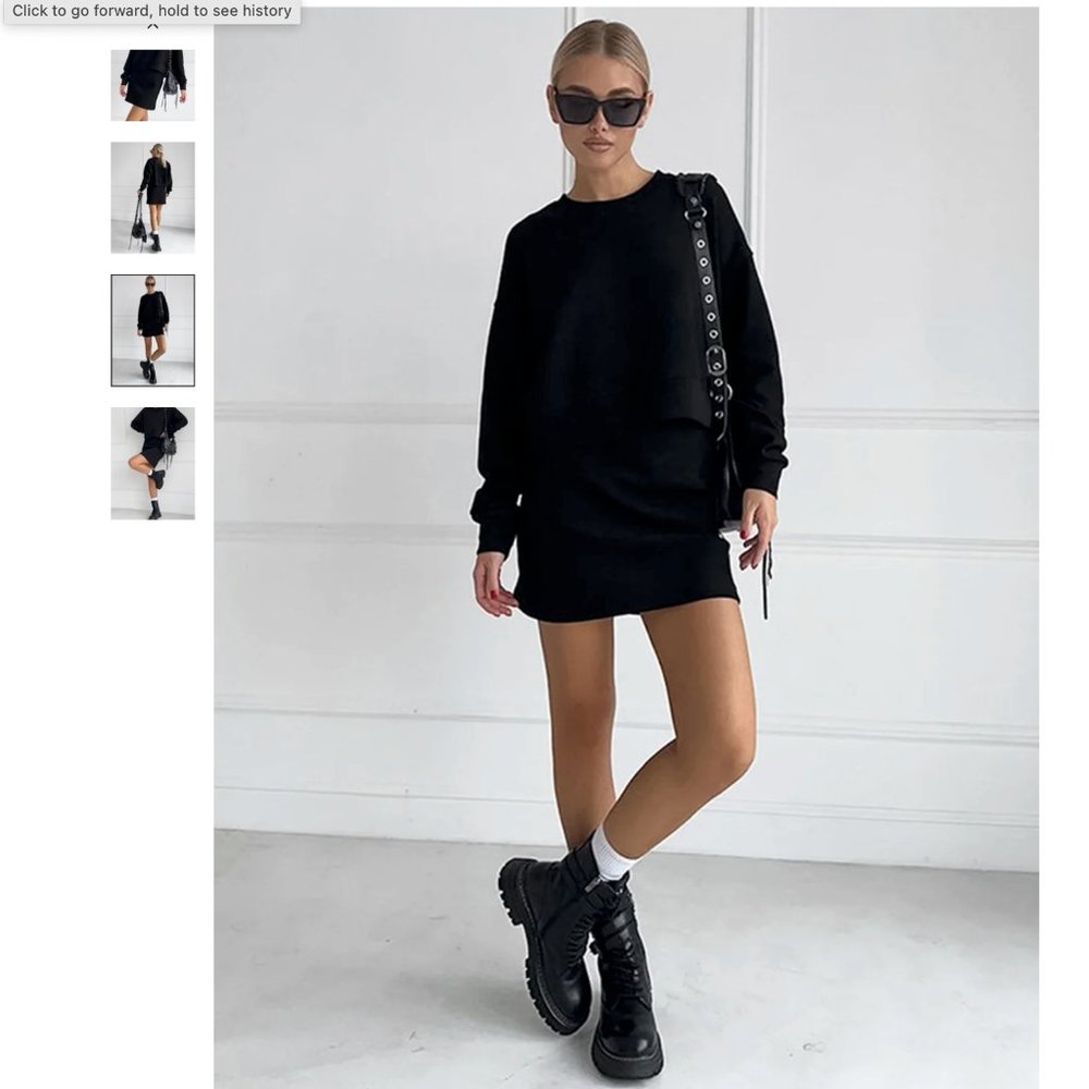 NWT COMMENSE On The Go Two Piece Skirt Set / Black / Medium